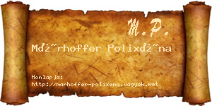 Márhoffer Polixéna névjegykártya
